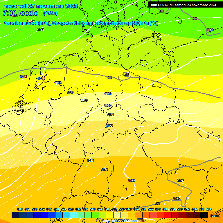 Modele GFS - Carte prvisions 