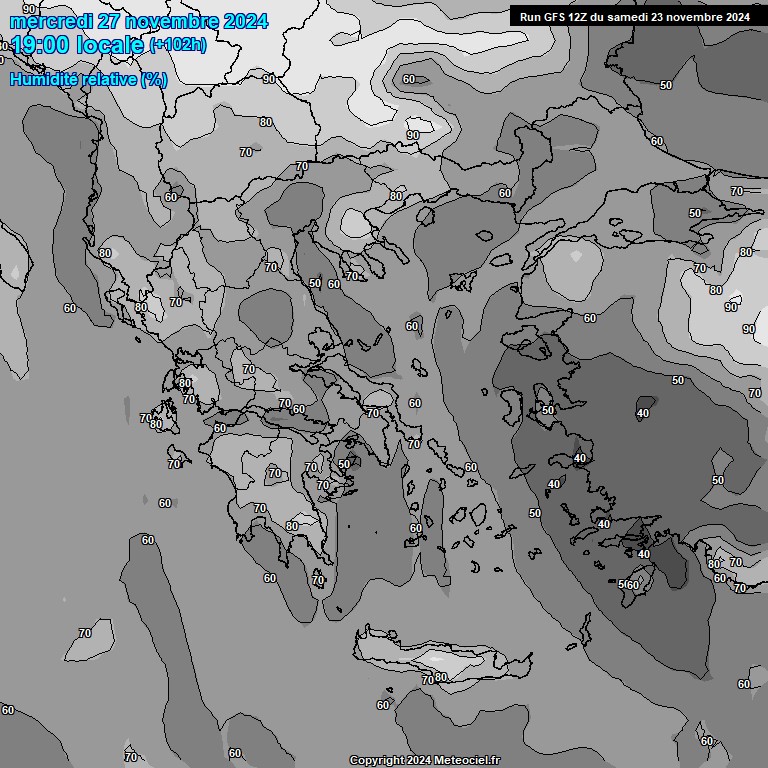 Modele GFS - Carte prvisions 