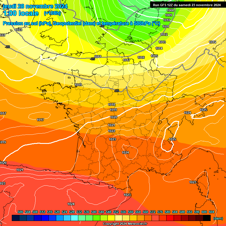 Modele GFS - Carte prvisions 