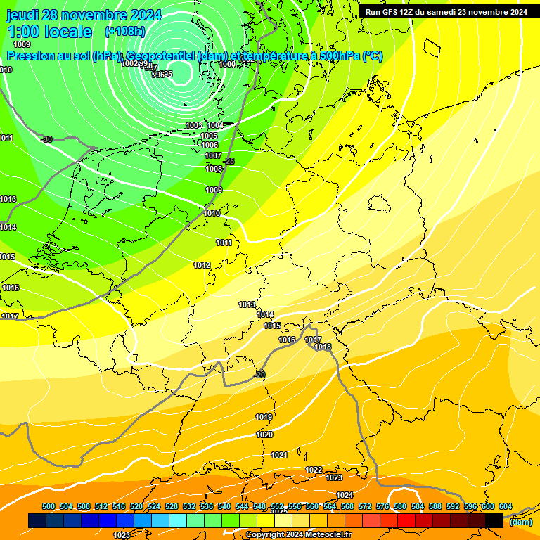 Modele GFS - Carte prvisions 