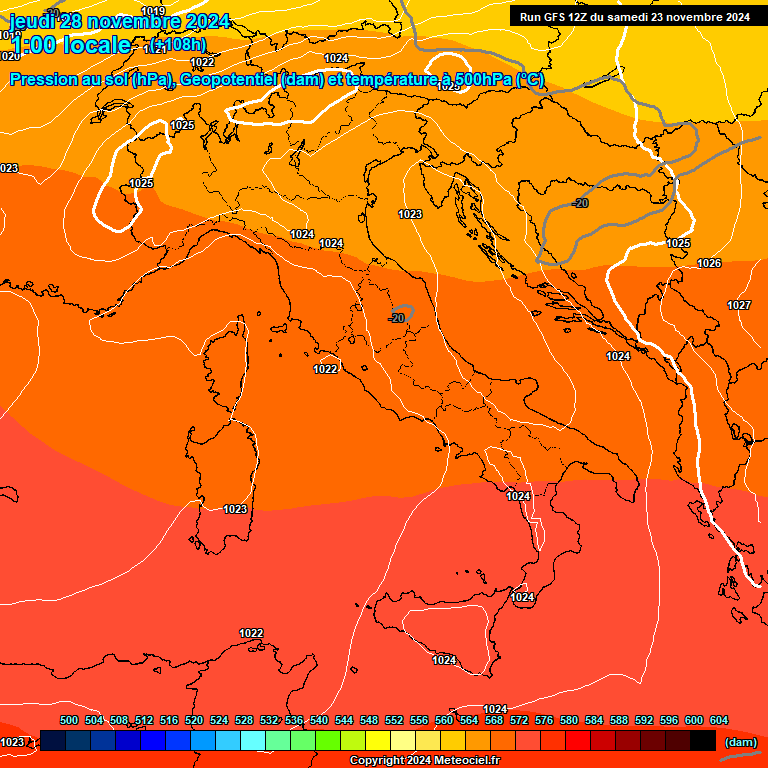 Modele GFS - Carte prvisions 