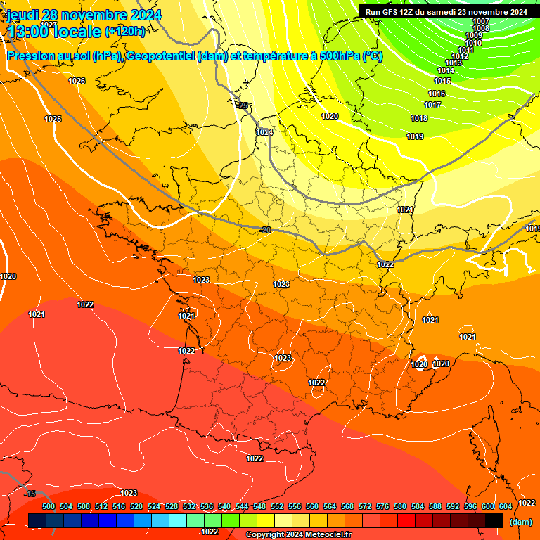 Modele GFS - Carte prvisions 