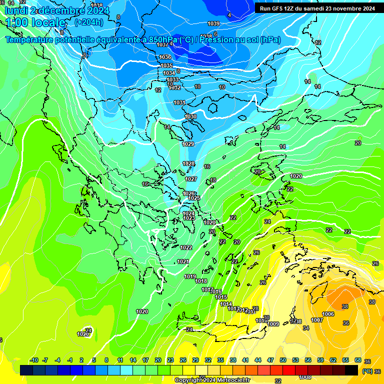 Modele GFS - Carte prvisions 