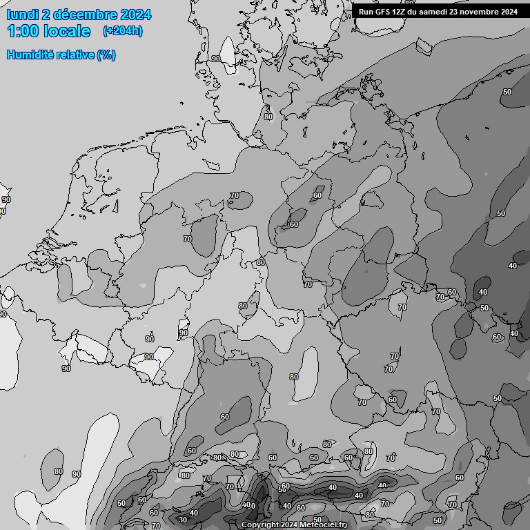 Modele GFS - Carte prvisions 