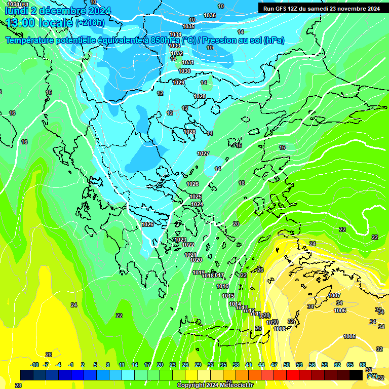 Modele GFS - Carte prvisions 