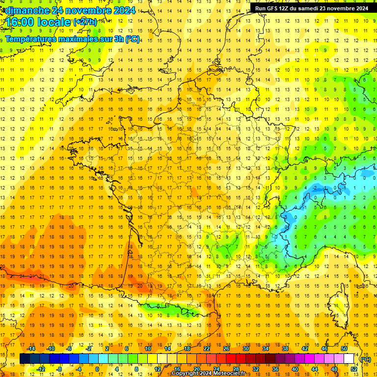 Modele GFS - Carte prvisions 