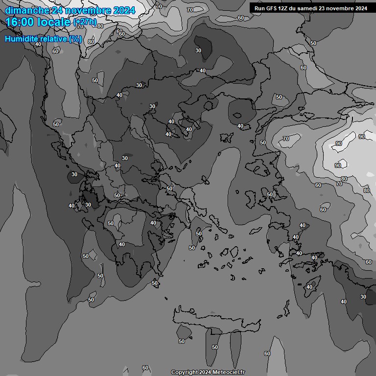 Modele GFS - Carte prvisions 