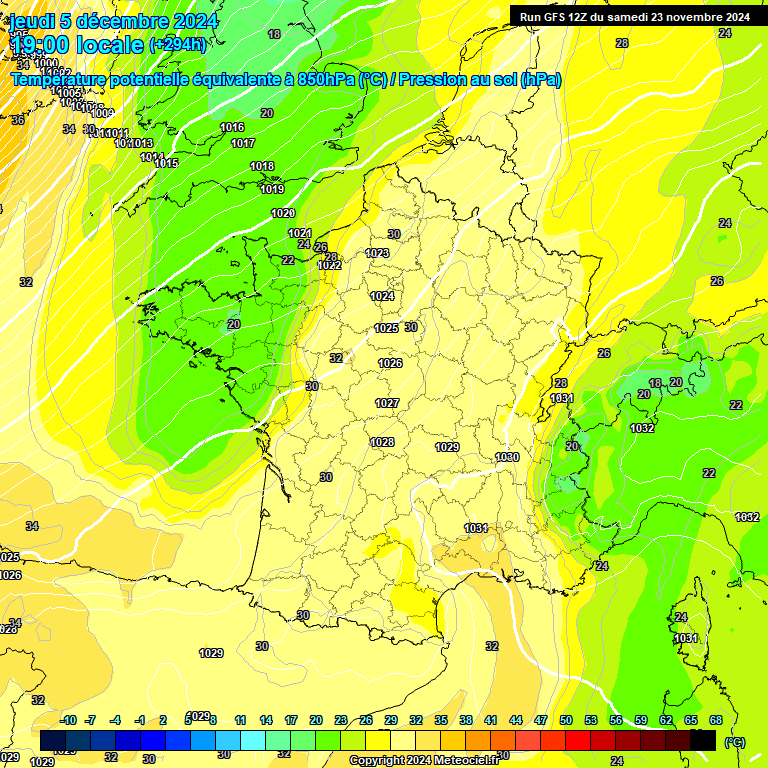 Modele GFS - Carte prvisions 