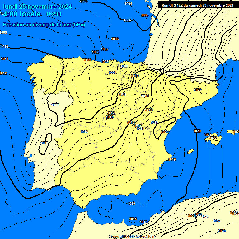 Modele GFS - Carte prvisions 