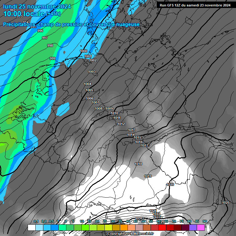 Modele GFS - Carte prvisions 