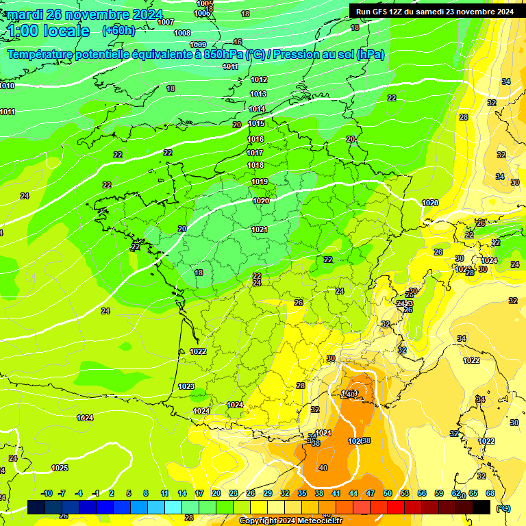 Modele GFS - Carte prvisions 