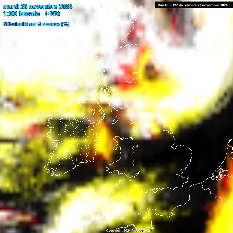 Modele GFS - Carte prvisions 