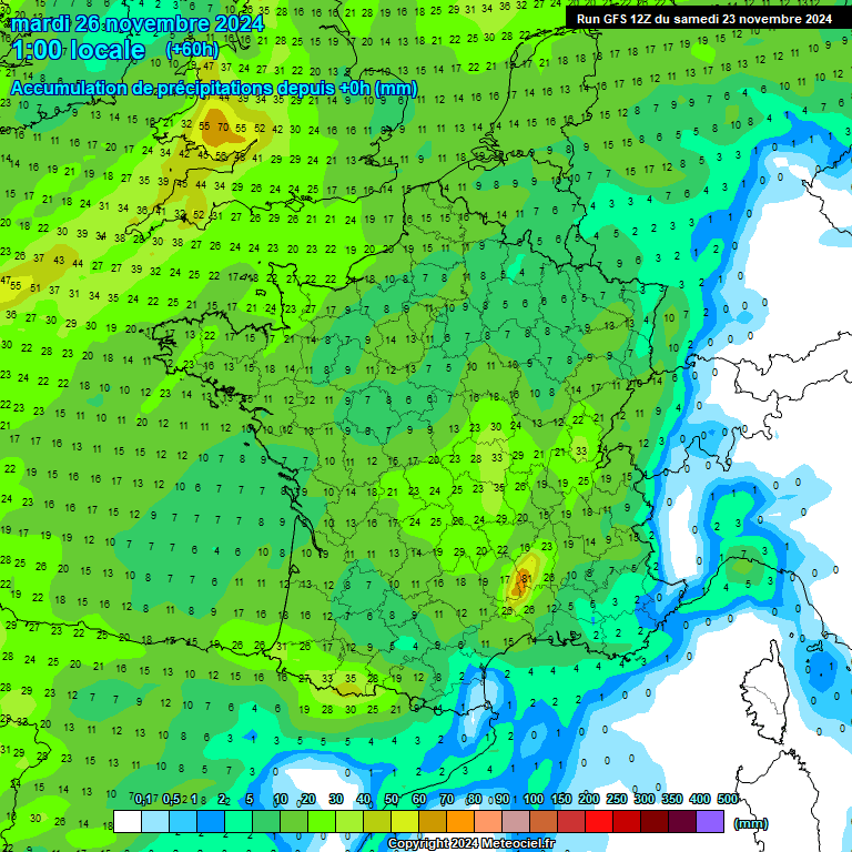 Modele GFS - Carte prvisions 