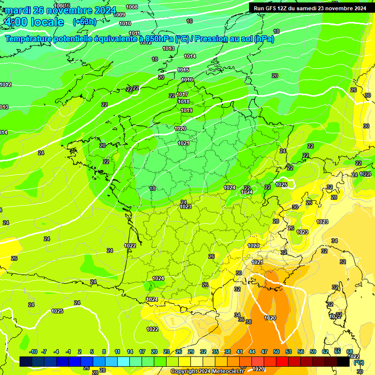 Modele GFS - Carte prvisions 