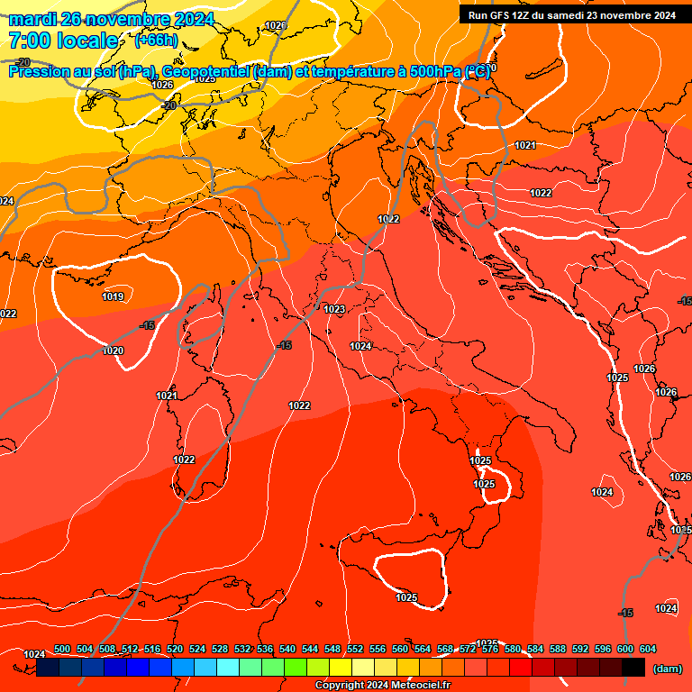 Modele GFS - Carte prvisions 