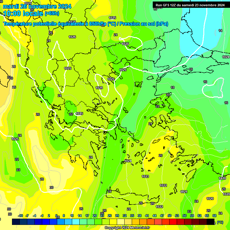 Modele GFS - Carte prvisions 