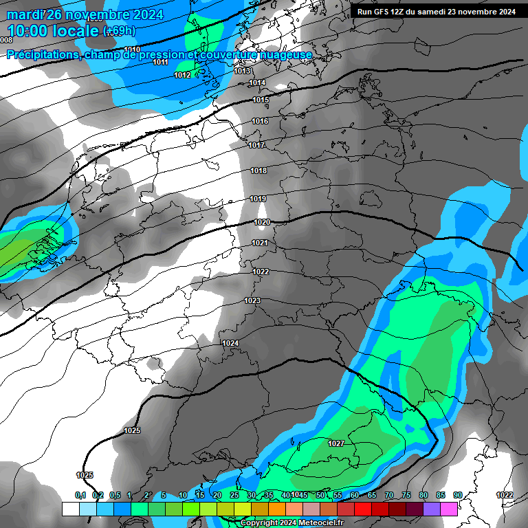 Modele GFS - Carte prvisions 