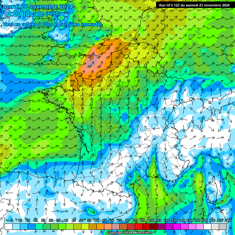 Modele GFS - Carte prvisions 