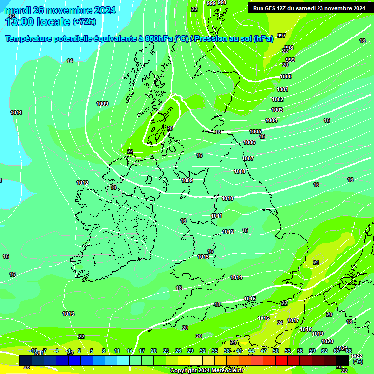 Modele GFS - Carte prvisions 