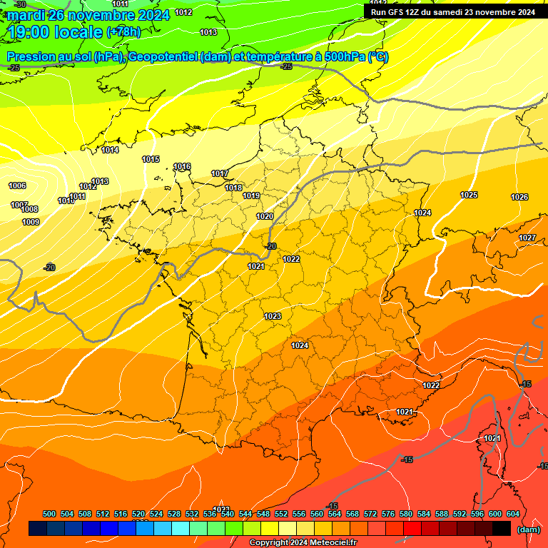 Modele GFS - Carte prvisions 