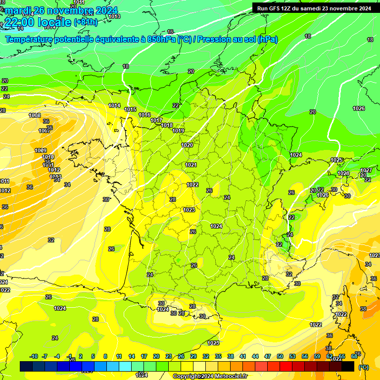 Modele GFS - Carte prvisions 