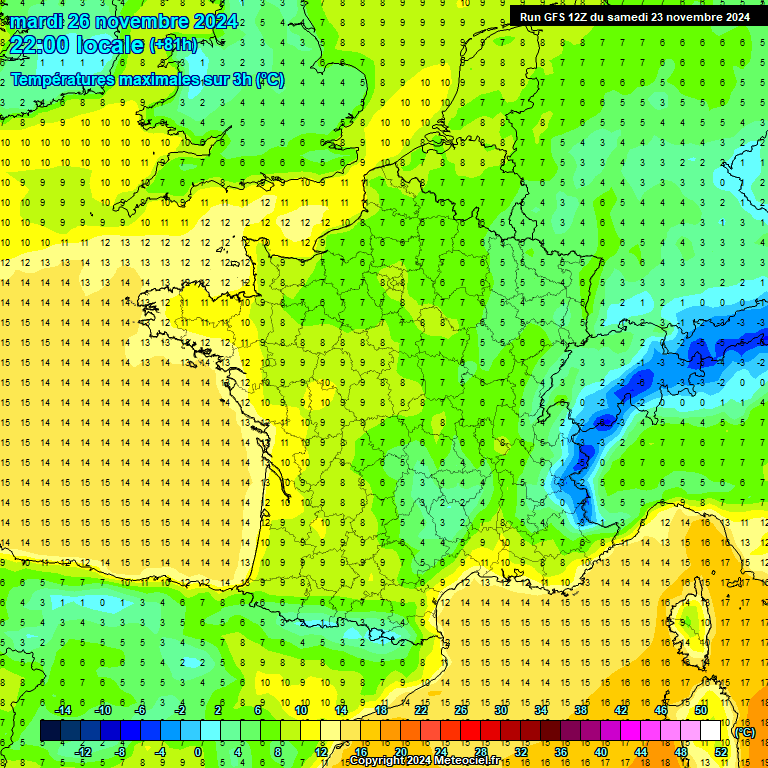 Modele GFS - Carte prvisions 