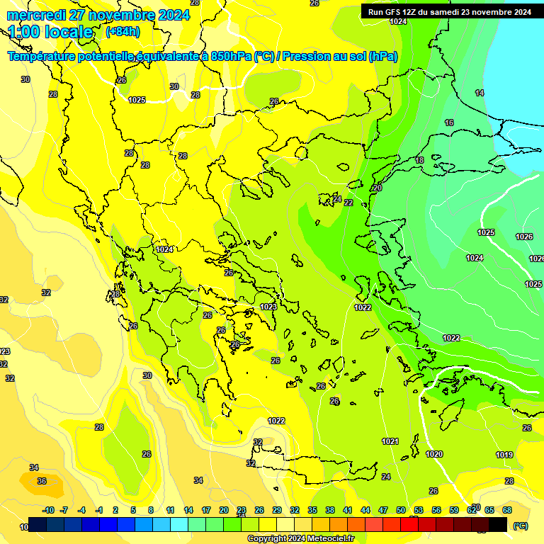 Modele GFS - Carte prvisions 