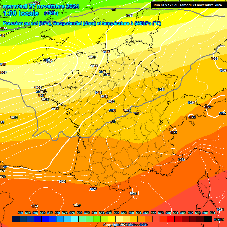 Modele GFS - Carte prvisions 