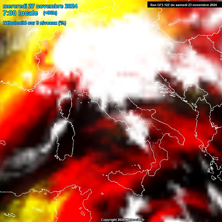 Modele GFS - Carte prvisions 