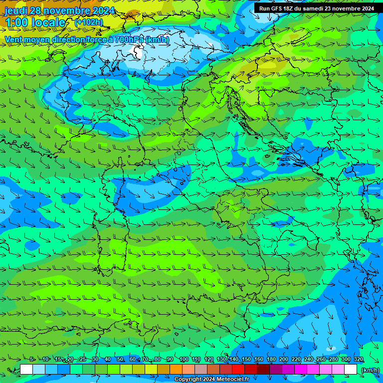 Modele GFS - Carte prvisions 