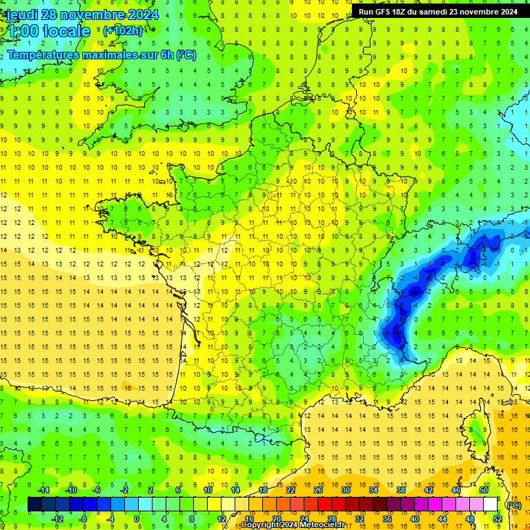 Modele GFS - Carte prvisions 