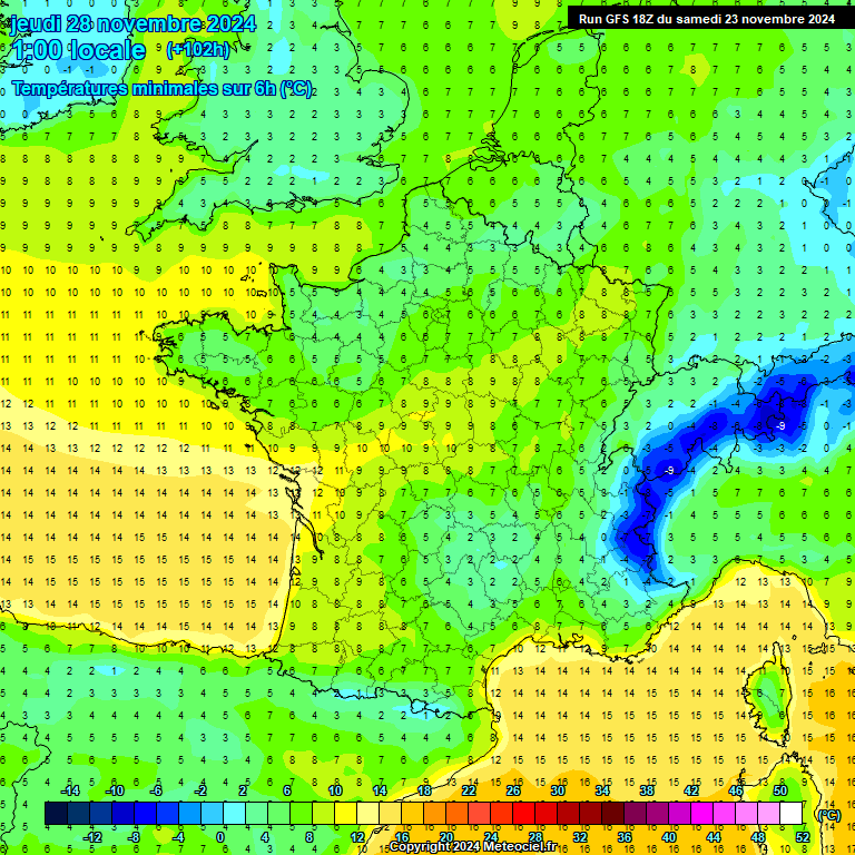 Modele GFS - Carte prvisions 