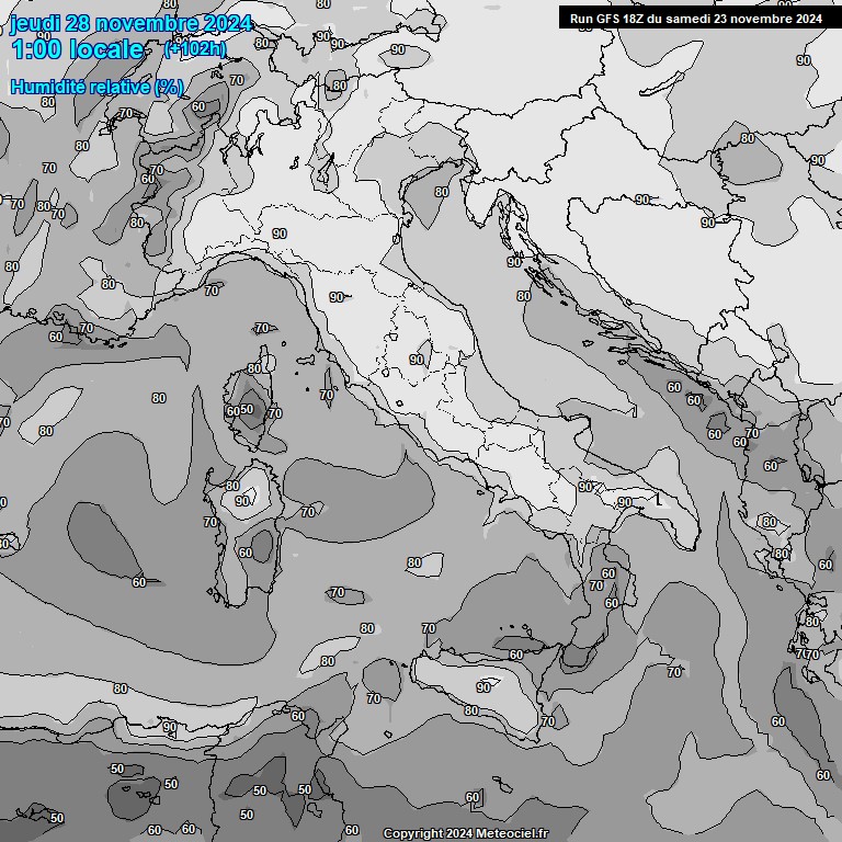 Modele GFS - Carte prvisions 