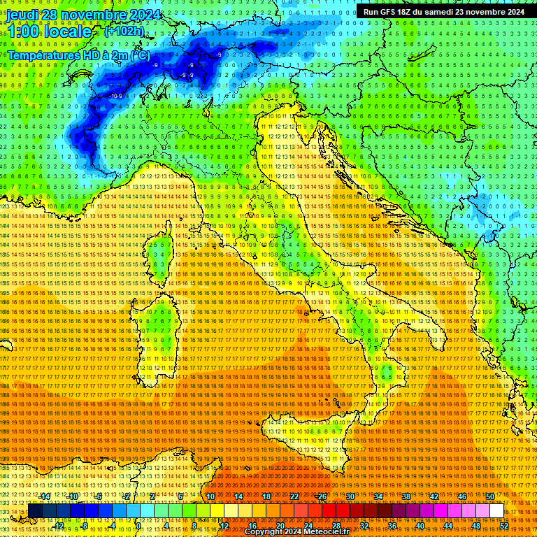 Modele GFS - Carte prvisions 