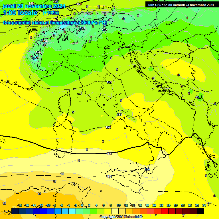 Modele GFS - Carte prvisions 