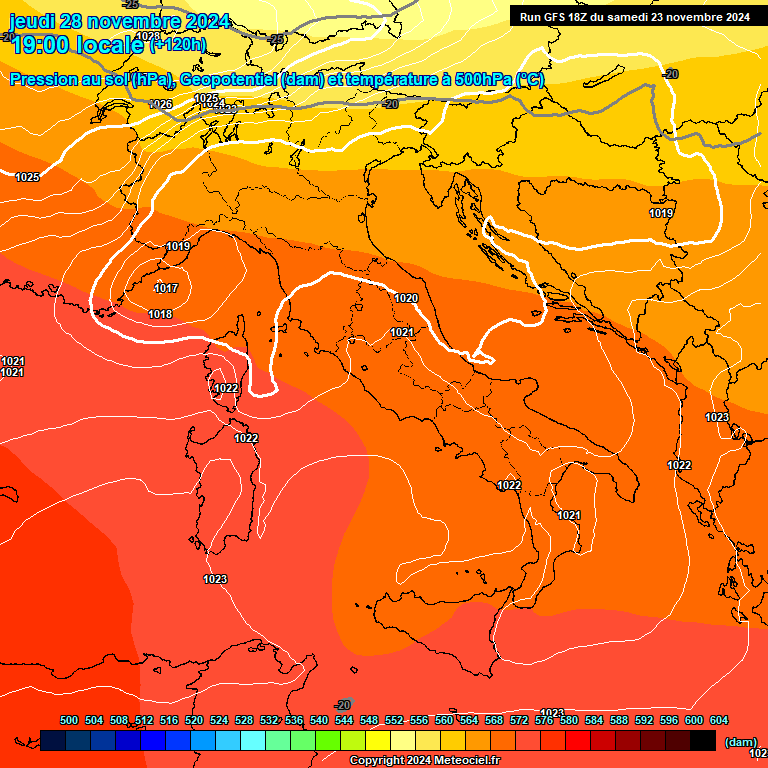 Modele GFS - Carte prvisions 