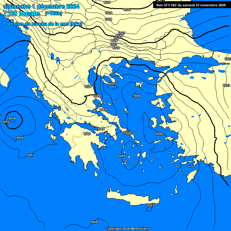 Modele GFS - Carte prvisions 