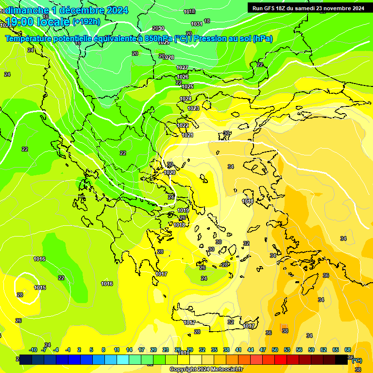 Modele GFS - Carte prvisions 