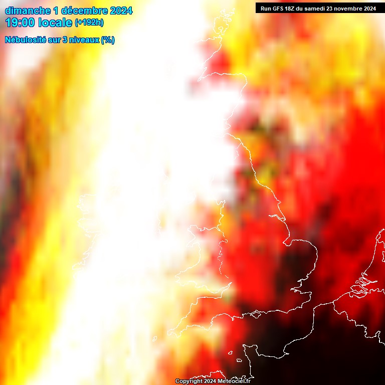 Modele GFS - Carte prvisions 