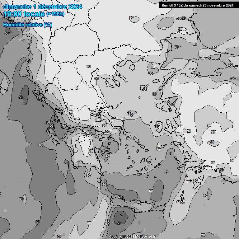 Modele GFS - Carte prvisions 