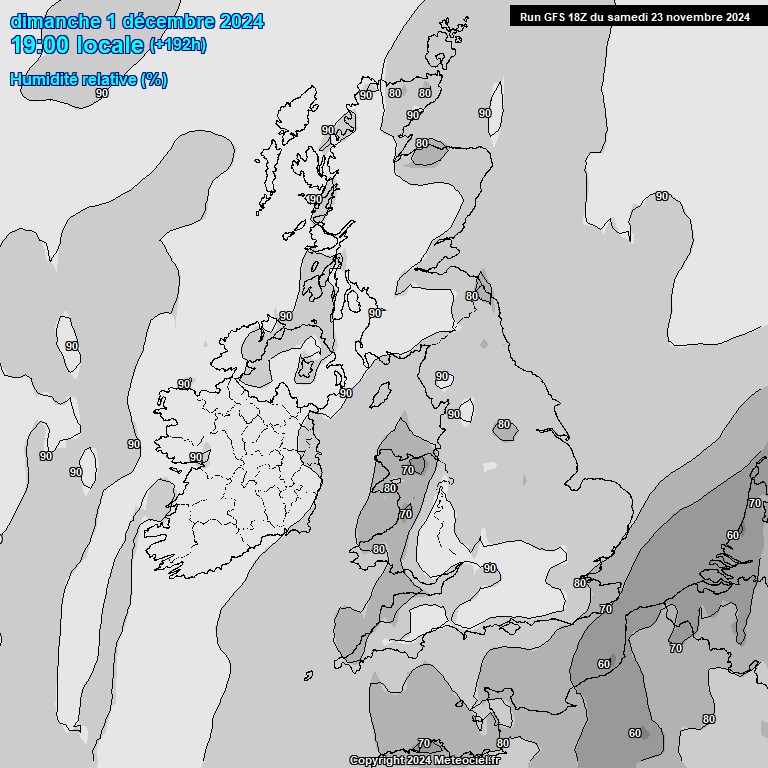 Modele GFS - Carte prvisions 