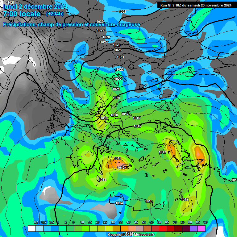 Modele GFS - Carte prvisions 