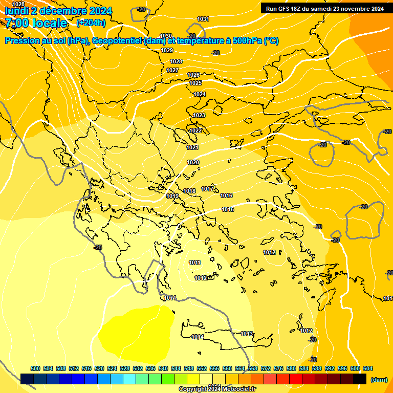 Modele GFS - Carte prvisions 