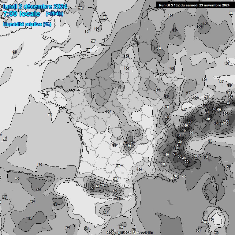 Modele GFS - Carte prvisions 