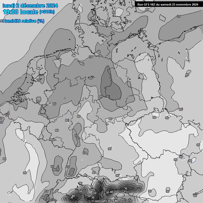 Modele GFS - Carte prvisions 