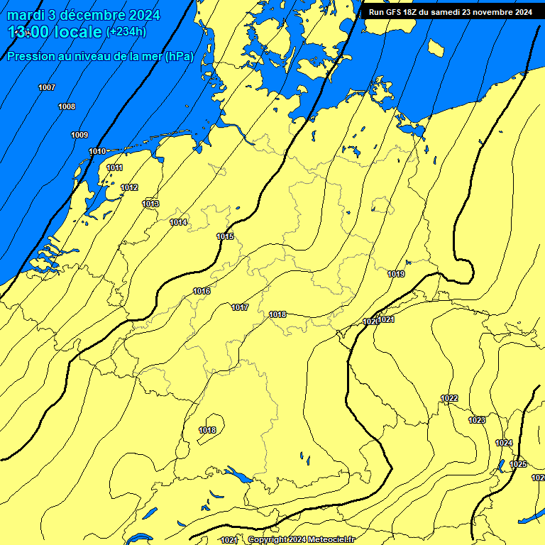 Modele GFS - Carte prvisions 