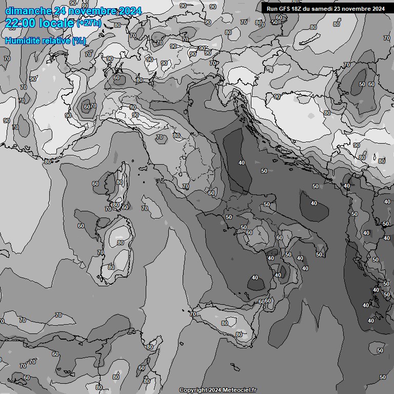 Modele GFS - Carte prvisions 