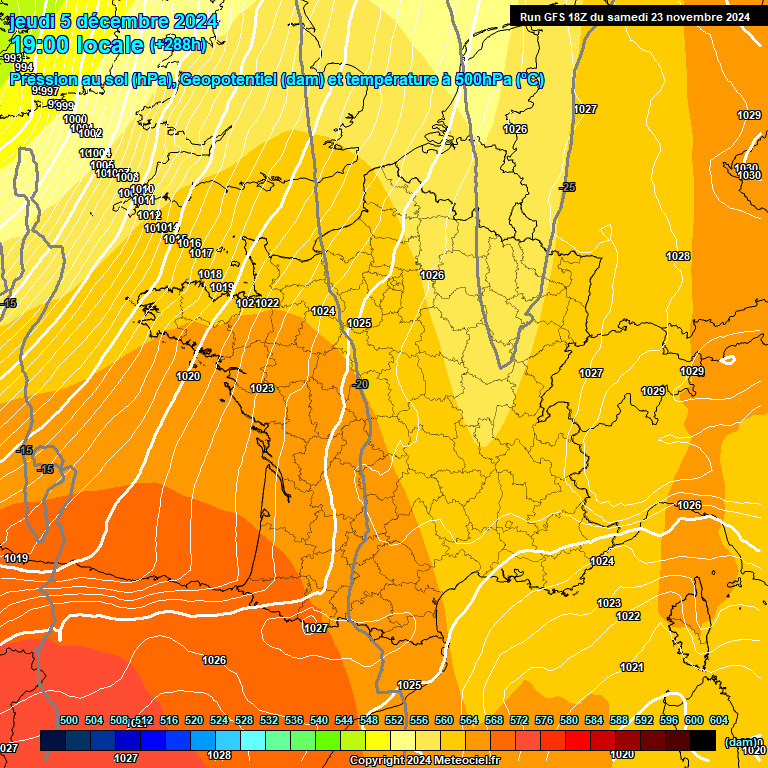 Modele GFS - Carte prvisions 