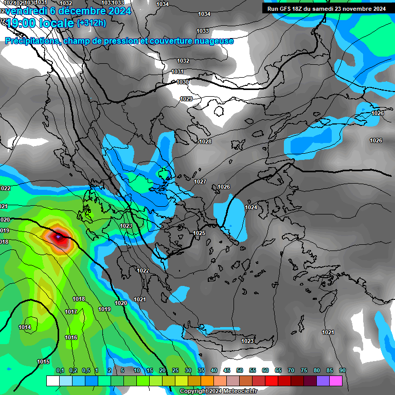 Modele GFS - Carte prvisions 