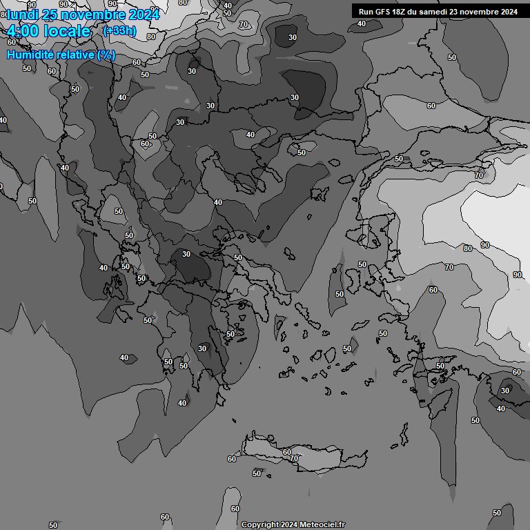 Modele GFS - Carte prvisions 